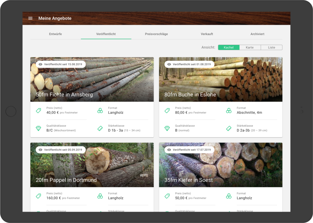 Forstify – der Online Marktplatz für den Rohholz-Handel