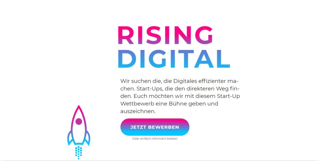Start-Up-Wettbewerb Rising Digital – 30.000 Euro für junge Unternehmen mit digitalen Ideen